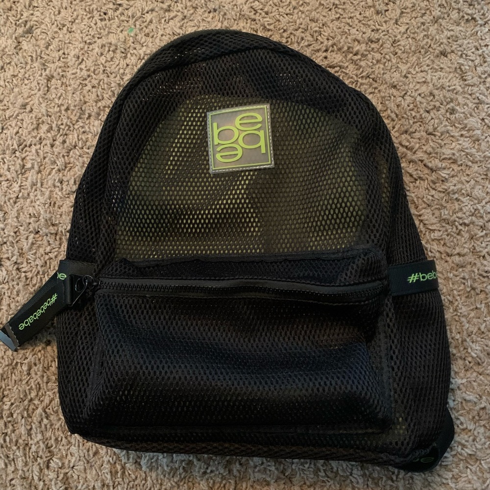 Black mesh BEBE book bag